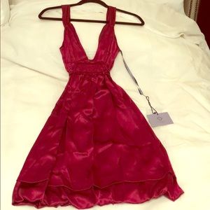 Vera Wang Lavender Label Red Silk Dress +NWT+